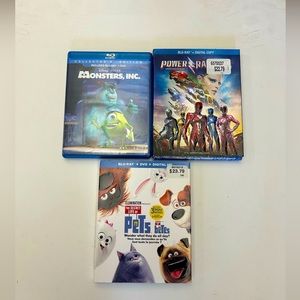 MONDTERS INC DVD MOVIE ,POWER RANGERS DVD NEW UNOPENED ,THE SECRET LIFE OF PETS